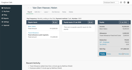 Screenshot of SimplePay